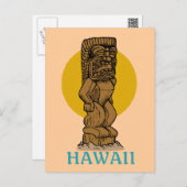 Carte Postale Hawaïen Tiki (Devant / Derrière)