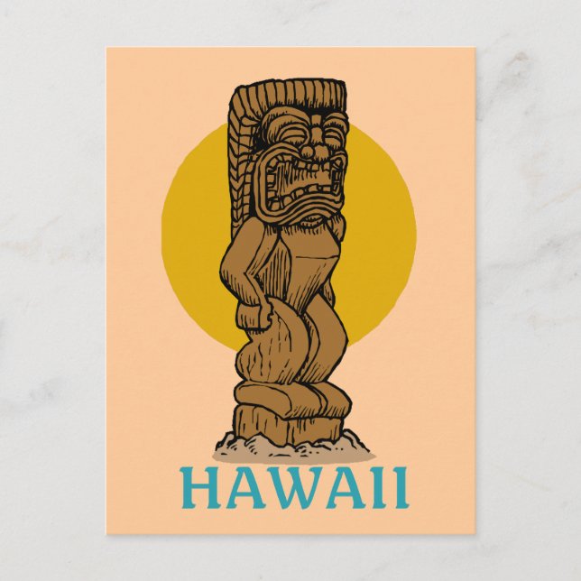 Carte Postale Hawaïen Tiki (Devant)