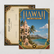 Hawaii Art Déco Vintage de l'Âge d'Or