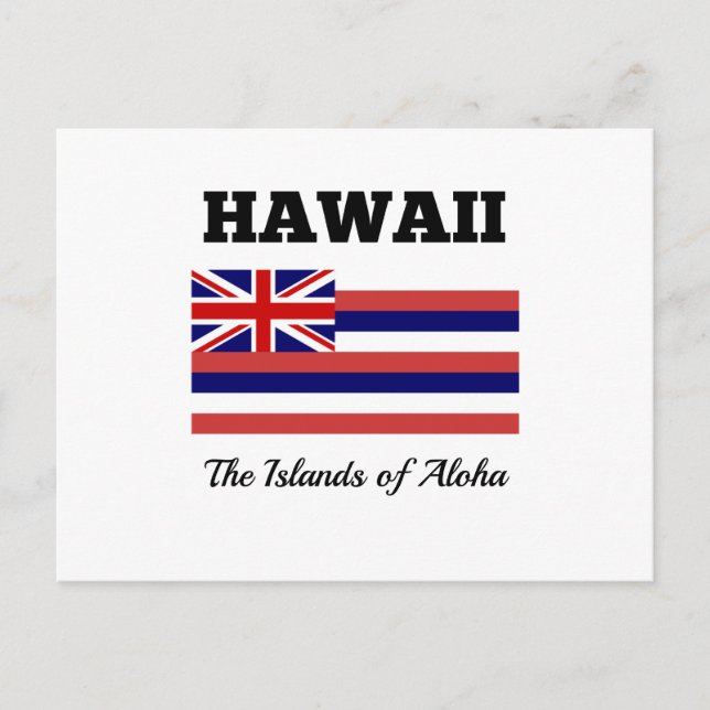 Carte Postale Hawaii, Drapeau et Devise (Devant)