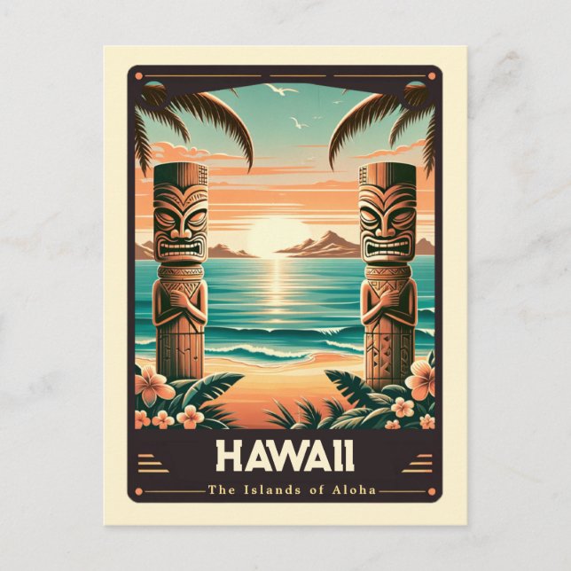 Carte Postale Hawaii | Esprit patriotique Vintage (Devant)
