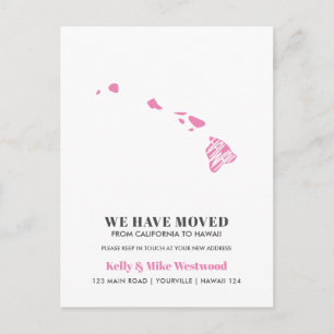 Carte Postale HAWAII Nous avons déménagé Nouvelle adresse Nouvea