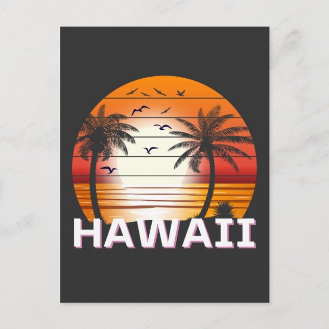 Carte Postale Hawaii Palm Trees Vintages Summer Beach (Devant)