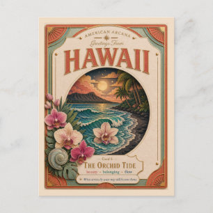 Carte Postale Hawaii Papier découpé vintage Arcane Américain