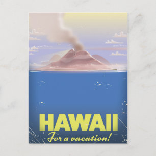 Carte Postale Hawaii pour des vacances ! affiche de voyage vinta