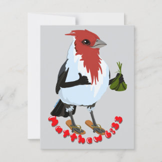 Carte Postale HAWAII RED CRESTED CARDINAL—Bible verse