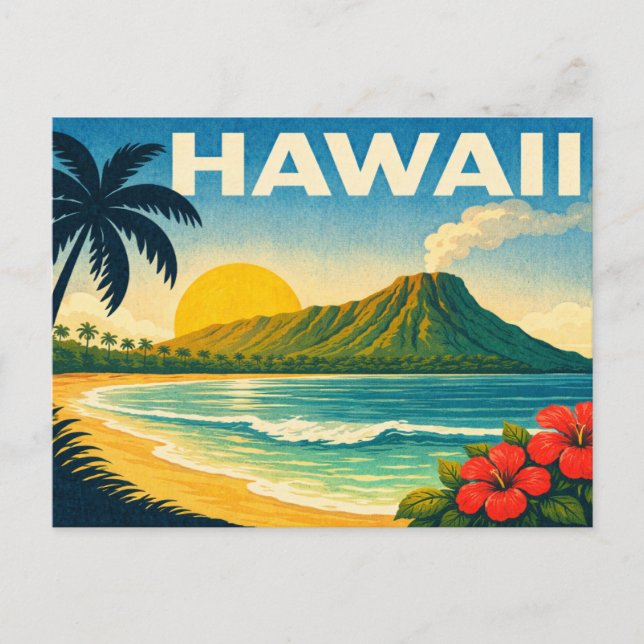 Carte Postale Hawaii Retro Travel Postcard (Devant)