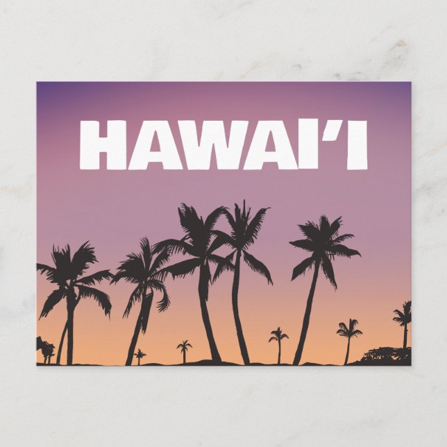 Carte Postale Hawaii Sunset Palm Tree Gradient Sky Postcard  (Devant)