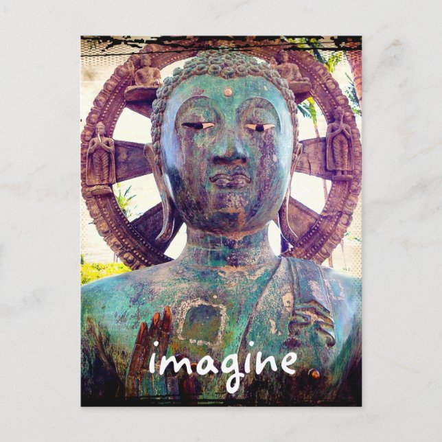 Carte Postale Hawaii Tropical Antique Bouddha Imagine Script (Devant)
