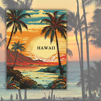 Carte Postale Hawaii Tropical Beach Vintage voyage