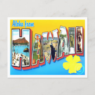 Carte postale Hawaii Vintage Big Letters