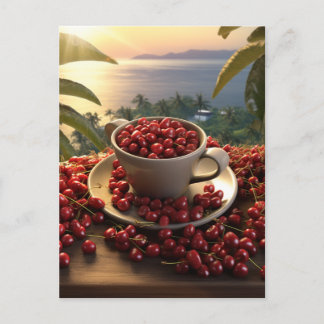 Carte Postale Hawaiian Sunset Gros plan Café Cerises Paradise