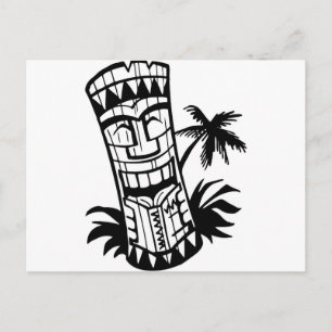 CARTE POSTALE HAWAIIAN TIKI BAR ART