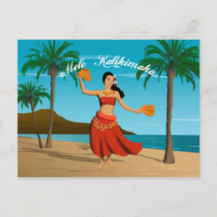 Carte Postale Hawaiian Vintage Mele Kalikimaka personnalisable