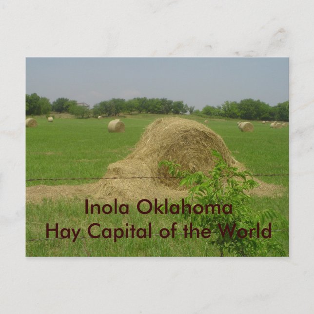 Carte Postale haybale, Inola OklahomaHay capitale du monde (Devant)