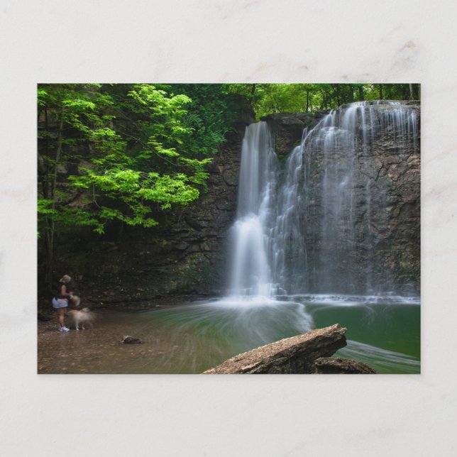 Carte Postale Hayden Run Falls au printemps, Columbus, Ohio (Devant)