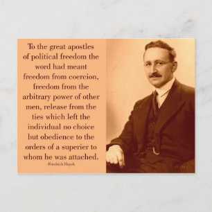 Carte Postale Hayek on freedom