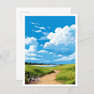 Carte Postale Hayle England Art Travel Illustration Vintage