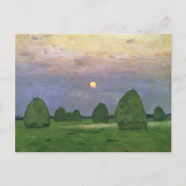 Carte Postale Hayricks à Dusk, 1899 (Devant)