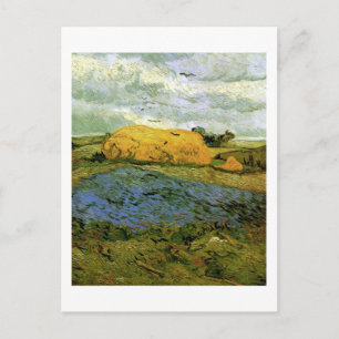 Carte Postale Haystaches sous ciel pluvieux, Vincent van Gogh