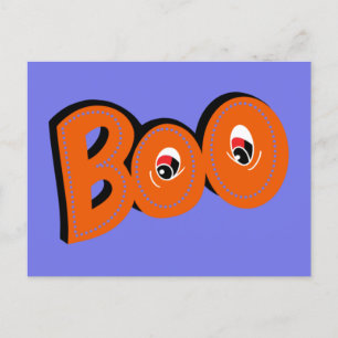 Carte Postale Hé Boo Est-ce que je t'ai fait peur Typographie De