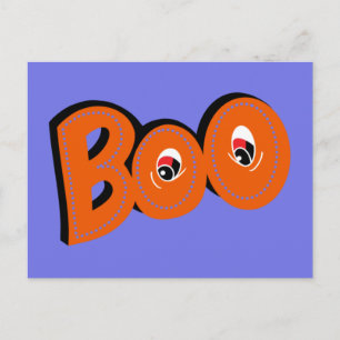 Carte Postale Hé Boo T'ai-je fait peur Typographie Dessin Art