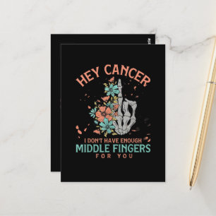 Carte Postale Hé cancer je n'ai pas assez de doigts du milieu 