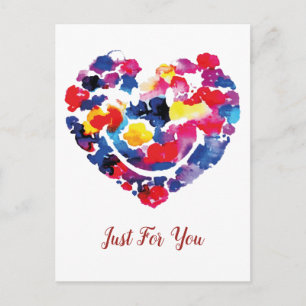 Carte Postale Heart Floral Emoji Joyeux visage souriant