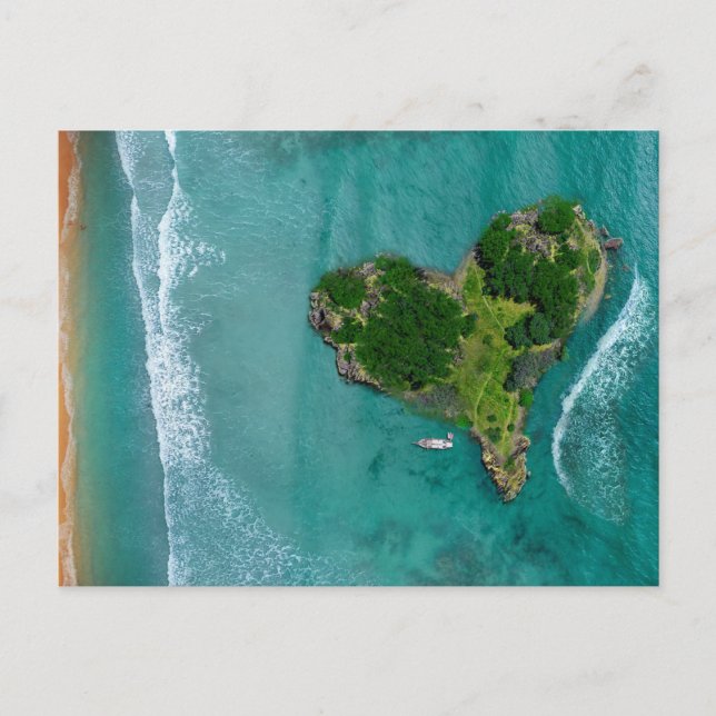 Carte Postale Heart Island Tropical Beach Ocean Travel Photo (Devant)