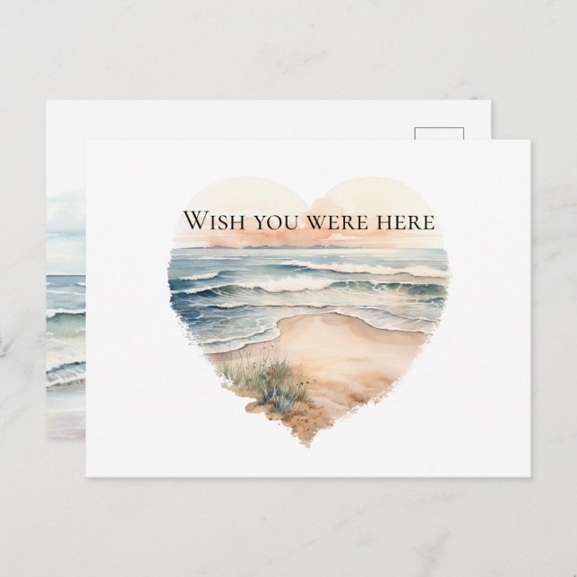 Carte Postale Heart Ocean Beach (Devant / Derrière)