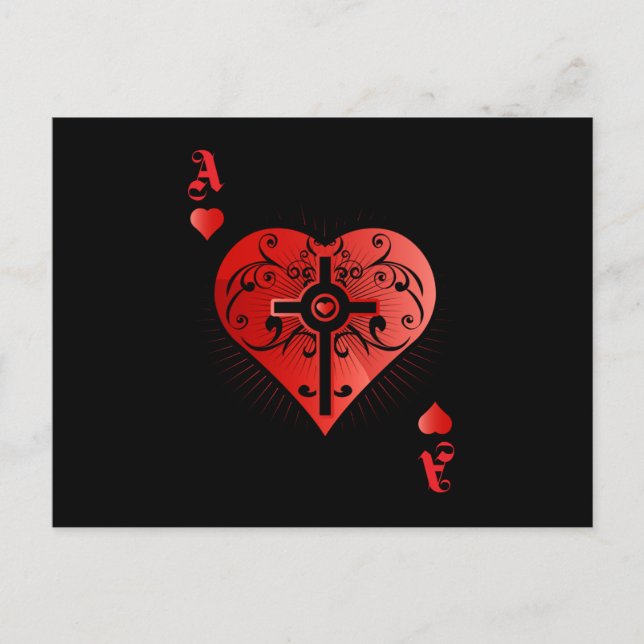 Carte Postale Heart Poker Ace Casino (Devant)