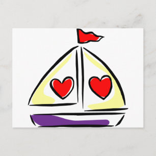 Carte Postale Heart Sailboat