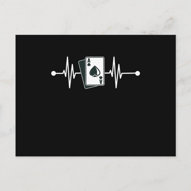 Carte Postale Heartbeat Ace Spades Cards Casino Player Poker Gam (Devant)