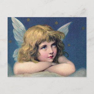 Carte Postale Heavenly angel daydreaming on a cloud in the sky