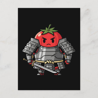 Carte Postale Heavy Armored Tomato Samurai Warrior Illustration