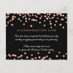 Carte Postale Hébergement Rose Gold Parties scintillant Confetti