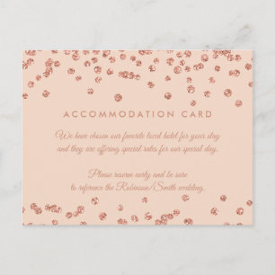 Carte Postale Hébergement Rose Gold Parties scintillant Confetti