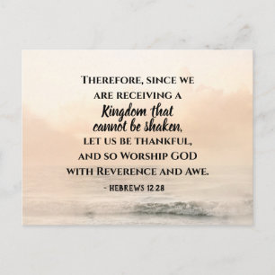 Carte Postale Hébreux 12:28 Un royaume qui ne peut pas être seco