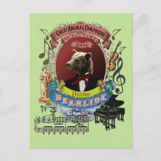 Carte Postale Hector Bearlioz Ours Animal Composer Berlioz