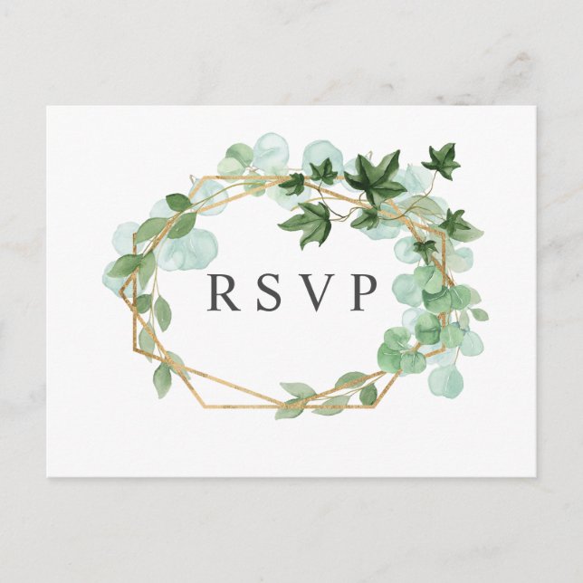 Carte Postale Hedera | Mariage botanique Feuille Ivy RSVP (Devant)