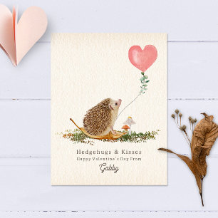 Carte Postale Hedge Hugs & Kisses Hedgehog Classroom Valentine