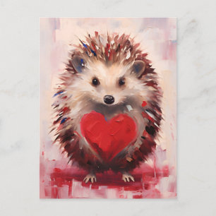 Carte Postale Hedgehog Valentines jour