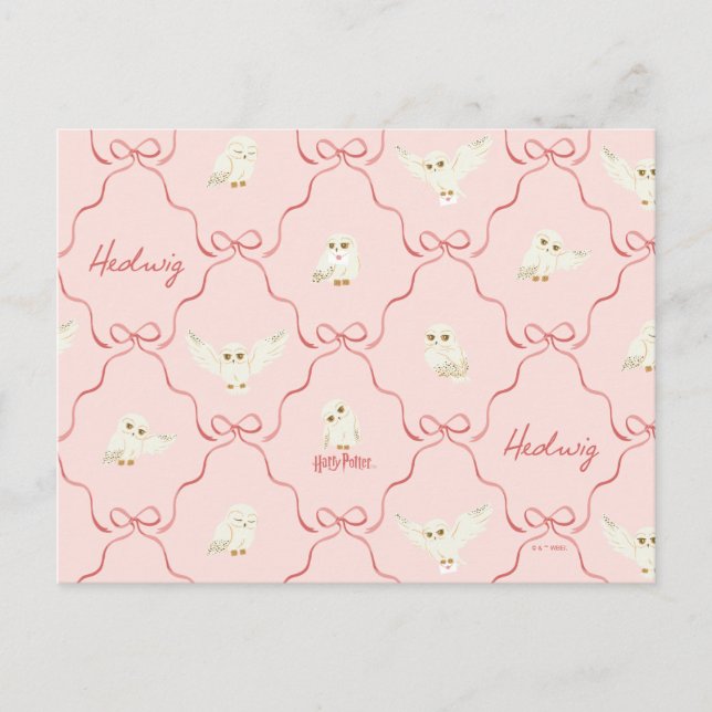 Carte Postale Hedwig Pink Ribbon Pattern (Devant)
