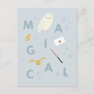 Carte Postale Hedwigh "magique" typographie graphique