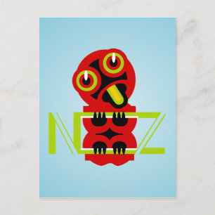 Carte Postale Hei Tiki Maori Design NZ Texte Art