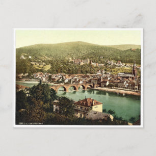 Carte Postale Heidelberg, vue du Philosophenweg, Baden, G