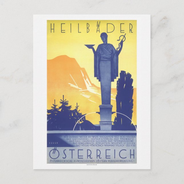 Carte Postale Heilbäder Österreich Autriche Poster vintage 1935 (Devant)