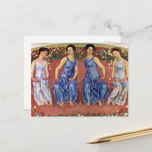 Carte Postale Heilige Stunde par Ferdinand Hodler (Devant/Arrière en situation)