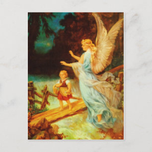 Carte Postale Heiliger Schutzengel Guardian Angel 9 huile