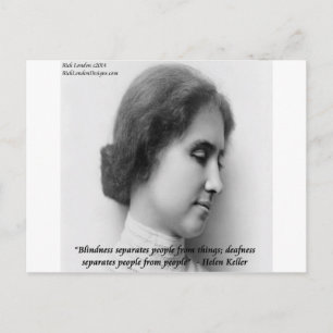 Carte Postale Helen Keller & Célèbre Citation Sourds/Aveugles